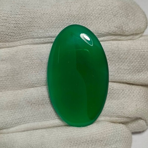 Low Price !! Green Onyx Cabochon. Green Onyx Top Rare Best Jewellery Making Amazing Stone Green onyx Handmade (Size 41X25X5mm) 51Cts. A-1769