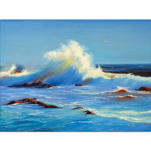Stampa su tela Big Sur Painting California Seascape dall&#39;originale arte costiera Pittura sul mare Stampa artistica su tela di DianaArtPrintShop