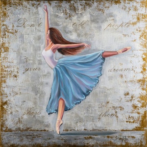 Ballerina Painting Dancer Canvas Print Ballet Dancer Figurative Art Print Abstract Ballet Painting Print on Canvas by DianaArtPrintShop