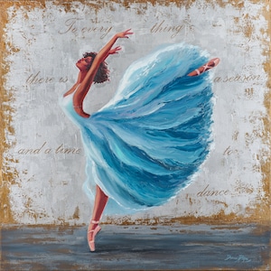 Ballerina Painting Dancer Canvas Print Ballet Dancer Figurative Art Print Abstract Ballet Painting Print on Canvas by DianaArtPrintShop