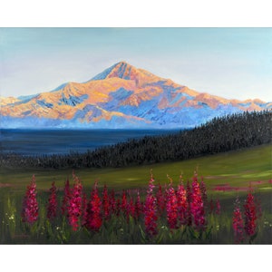 Denali Berg Poster Alaska Kunstdruck auf Leinwand Kunstdruck auf Leinwand von DianaArtPrintShop