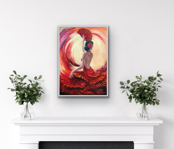Wieco Art Balletttänzerin Gemälde-Set – 2-teilig, Handgemalt Auf Leinwand, Schwarz Gerahmt, Je 50,8x61 Cm (inkl. Aufhängevorrichtung)
