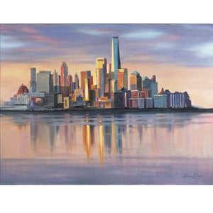 New York Painting Cityscape Canvas Print Large Painting on Canvas Art New York Skyline Painting NYC Art Print on Canvas by DianaArtPrintShop