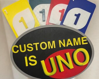 Cake Topper UNO First Birthday Multicolour Fun Decor Decoration Celebrations Party One Year Old