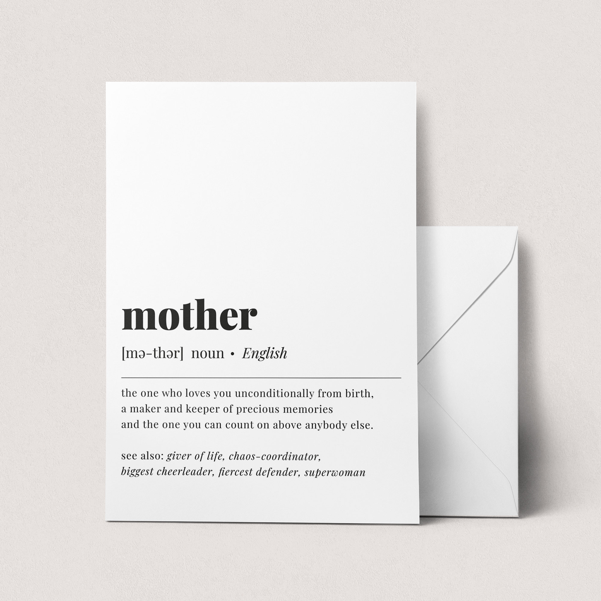 Mother Definition Print Mothers Day Gift Mother Meaning Dictionary