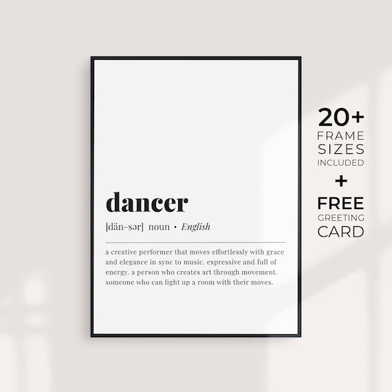 Dancer Definition Print Gift for Dancer Printable Dancer Wall Etsy