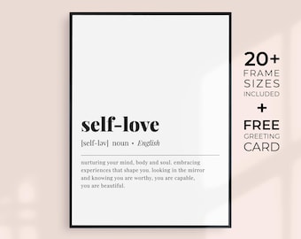 Definizione di amore per se stessi Stampa di amore per se stessi Citazione di definizione di amore per se stessi Stampa Citazione sulla felicità Amare me stesso Stampabile Poster sull'amore per se stessi Regalo