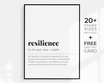 Resilience Definition Printable Home Office Wall Art Resilience Meaning Motivational Poster Dictionary Print Resilience Office Decor Minimal