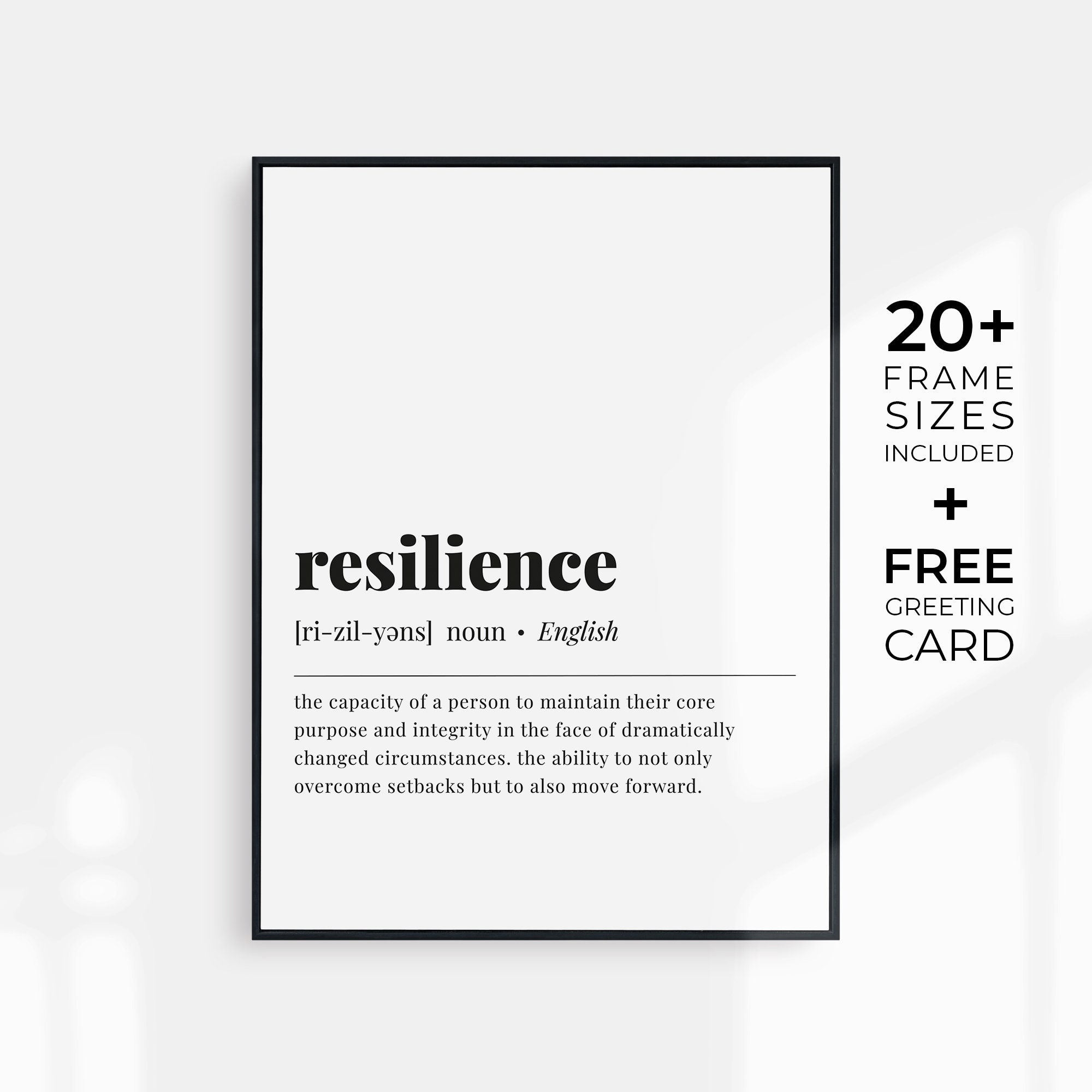 Resilience Definition Printable Home Office Wall Art Resilience Meaning