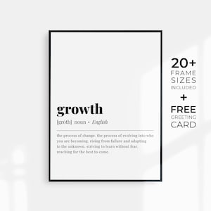 Growth Definition Print Inspirational Wall Art Personal Growth Quote Motivational Office Decor Digital Download Entrepreneur Print Growth
