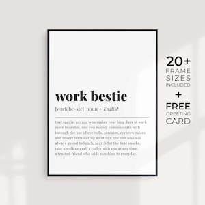 Work Bestie Definition Print Coworker Leaving Gift Work Friend Colleague Gift Work Best Friend Gift Work Bestie Gift Coworker Birthday Gift