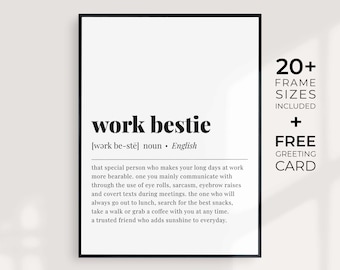 Work Bestie Definition Print Coworker Leaving Gift Work Friend Colleague Gift Work Best Friend Gift Work Bestie Gift Coworker Birthday Gift