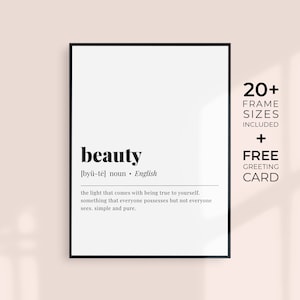 Beauty Definition Printable Wall Art Beauty Poster Beauty Quote Beauty Gift Dressing Room Print Salon Decor Make Up Room Poster Gift for Her