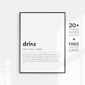Drive Definition Printable Wall Art Motivational Office Decor Drive Quote Digital Download Drive Poster Inspirational Drive Entrepreneur Art