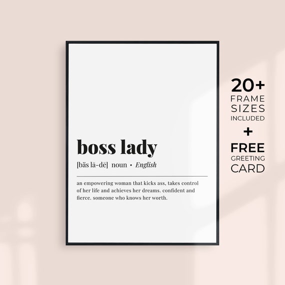 Boss Lady Printable Gift Feminist Gift Poster Lady Day Boss Definition Print Art Lady Sign Wall - Her Decor Office for Boss Women\'s Lady Boss Etsy