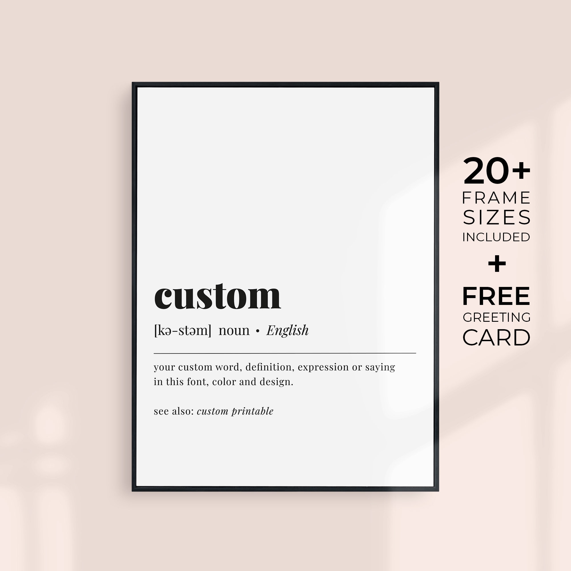 Custom Definition Print Custom Art Gift Printable Custom Word Art Quote ...