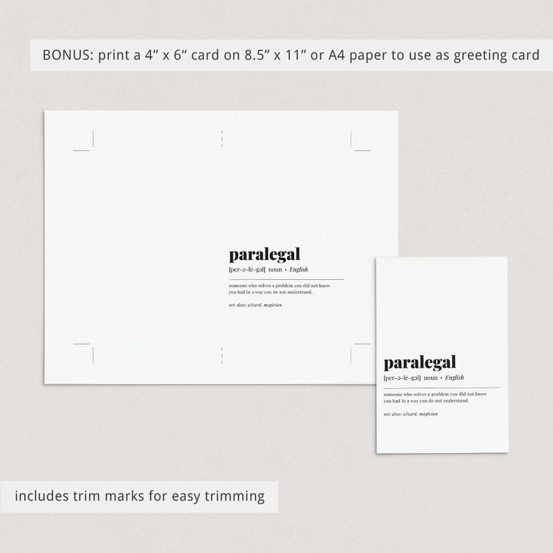 Paralegal Gifts Printable Paralegal Definition Print Paralegal - Etsy