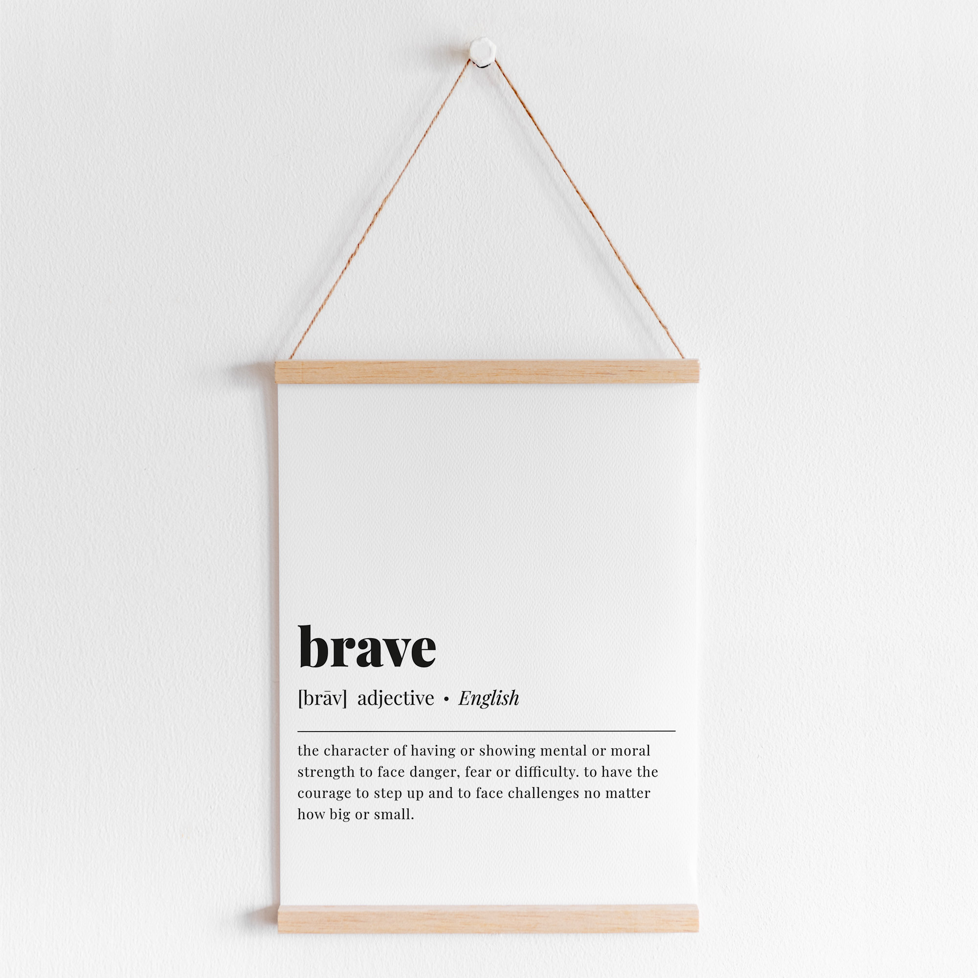 Brave Definition Printable Wall Art Brave Meaning Bravery Poster Digital Download Motivational