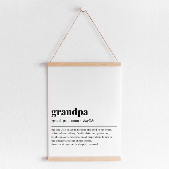 Prints Digital Prints Grandpa Definition Print Gift for Grandpa Meaning