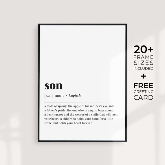 Son Definition Print Gift for Son Decor Son Birthday Gift From - Etsy