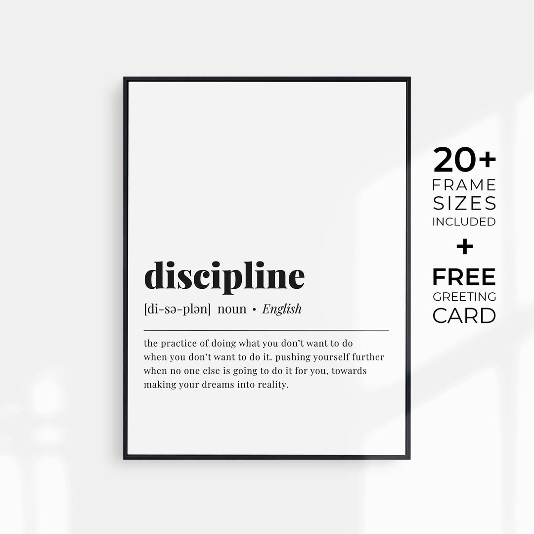 Discipline Wall Art Printable Discipline Poster Discipline Meaning Definition Art Digital