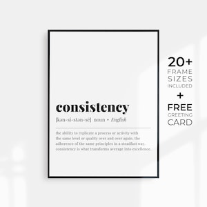 Consistency Definition Printable Consistency Quotes Motivational Wall Art Home Office Poster Workout Quotes Success Entrepreneur Office Art