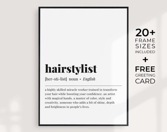 Hairstylist Definition Print Hairstylist Printable Gift for Hairstylist Digital Download Hair Salon Decor Hairstylist Gift for Hair Stylist