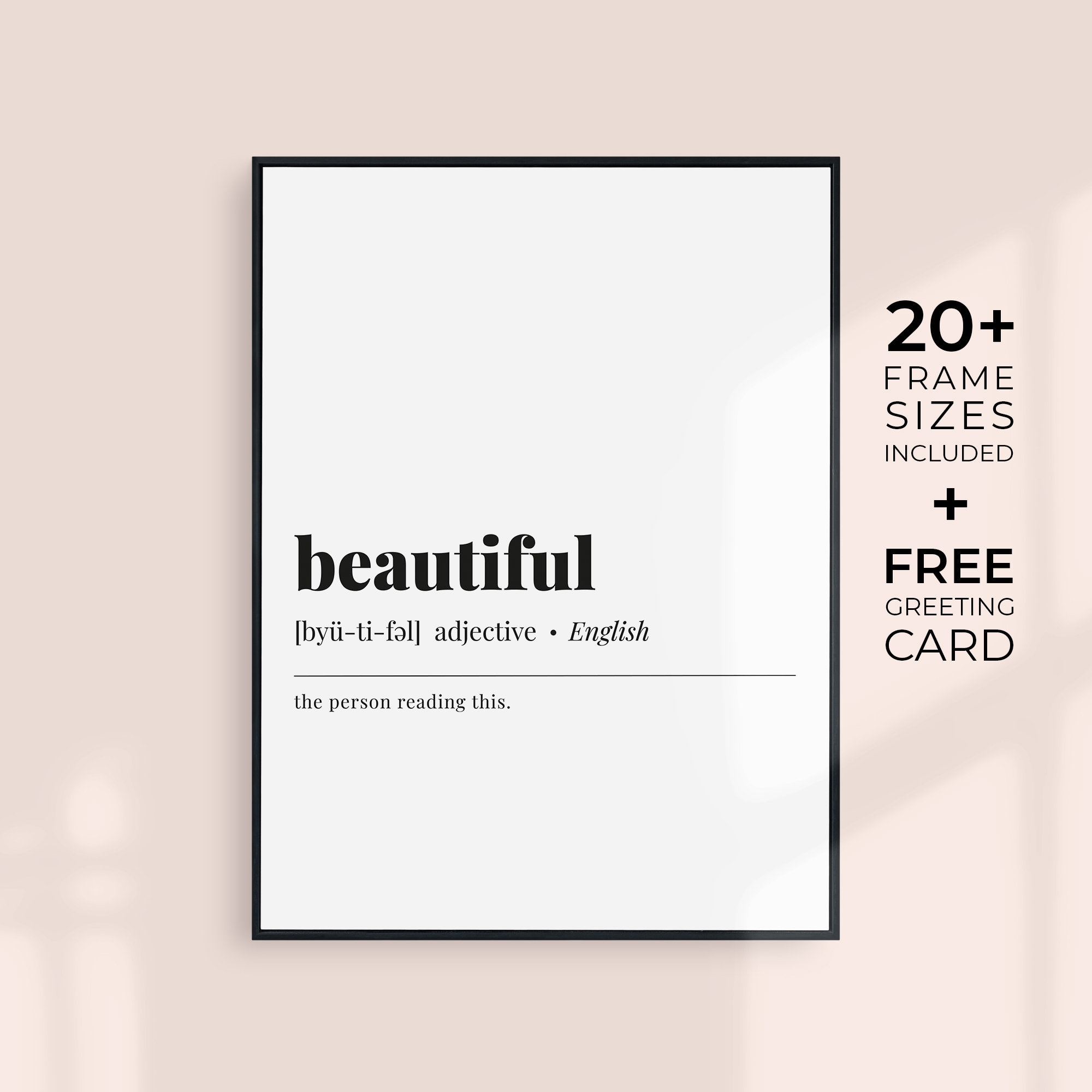 Beautiful Definition Printable Beautiful Quote Art Gift for Her