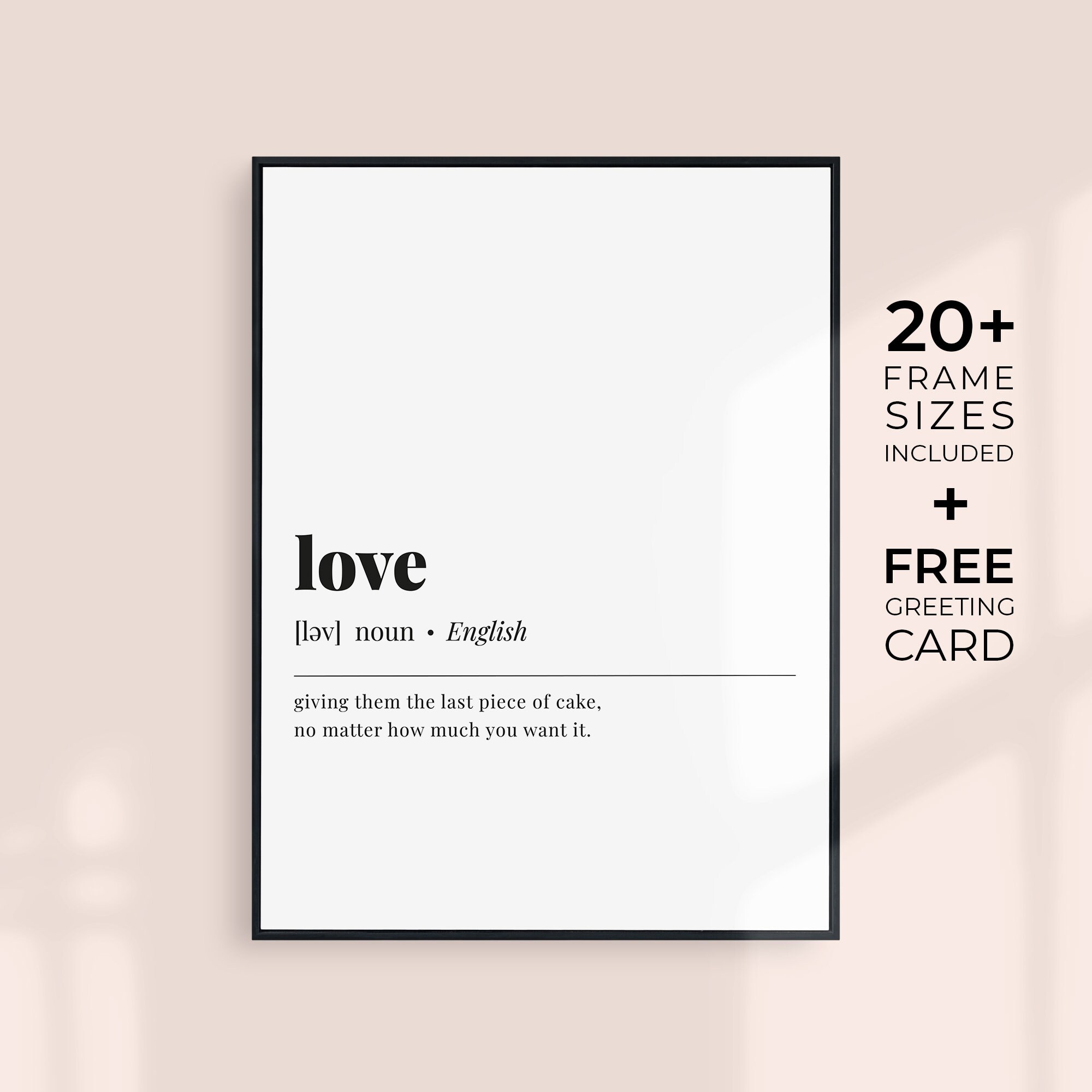 Funny Love Definition Print Love Dictionary Art Love Poster Teen