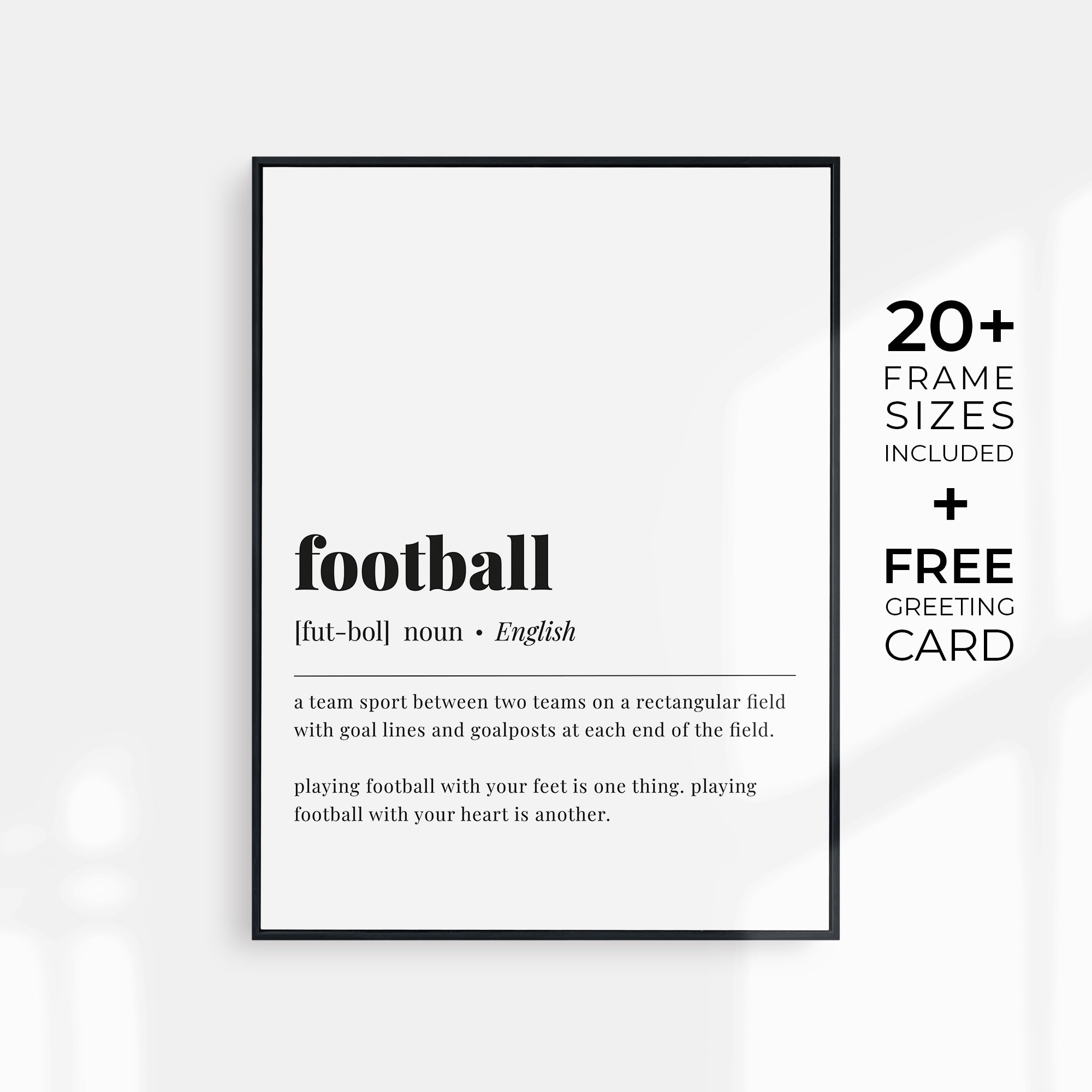 Football Print Football Definition Football Present Gift for Footballer