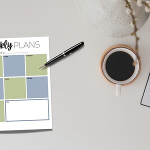 Simple Weekly Planner Blue & Green