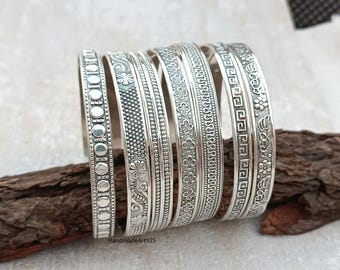 Handmade Sterling Silver Bangle Set: Designer Women's Jewelry - Etsy