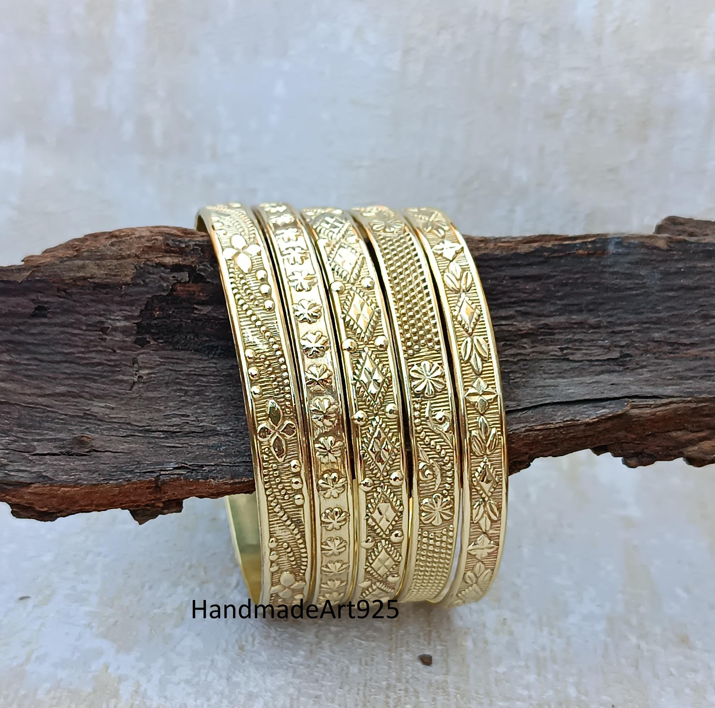 Thick Brass Indian Bangles - Set of 4 - Etsy
