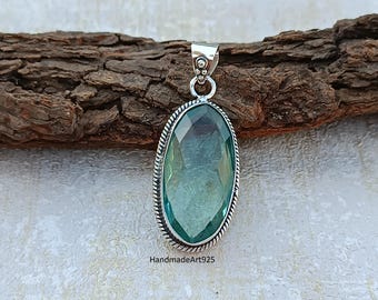 Handmade Aquamarine Pendant: Sterling Silver Statement Jewelry