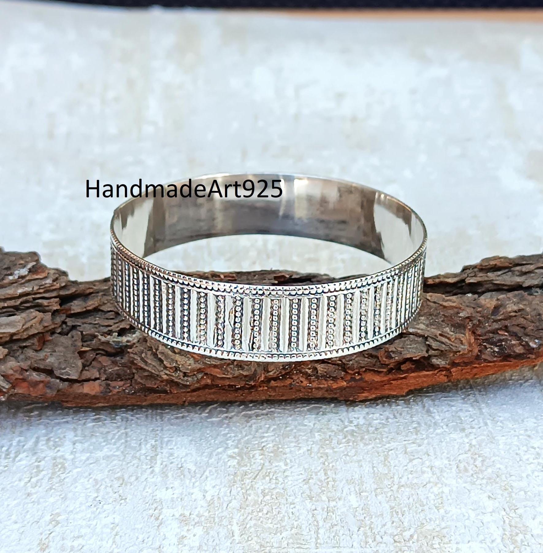 Handmade 925 Sterling Silver Bangle: Designer Wedding Jewelry - Etsy