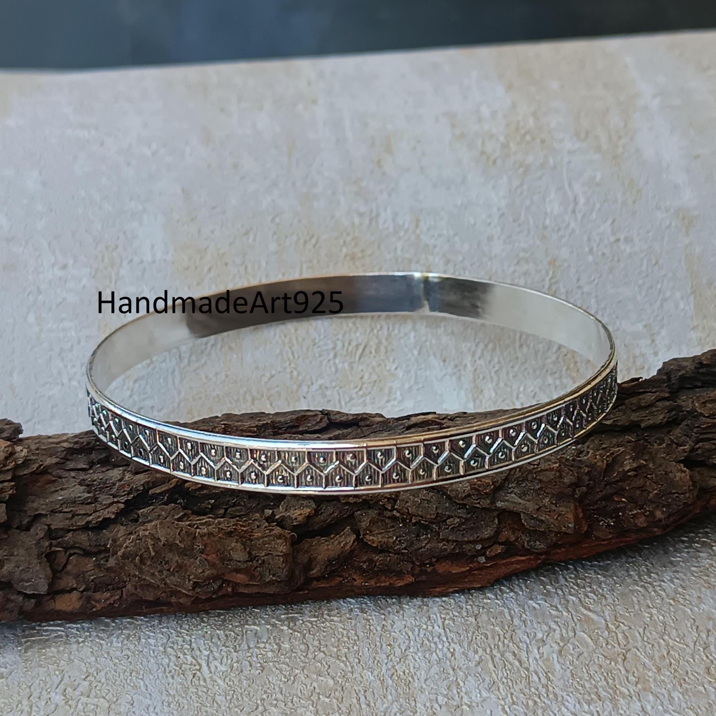 Handmade Sterling Silver Bangle: Wide Stacking Women's Bangle - Etsy