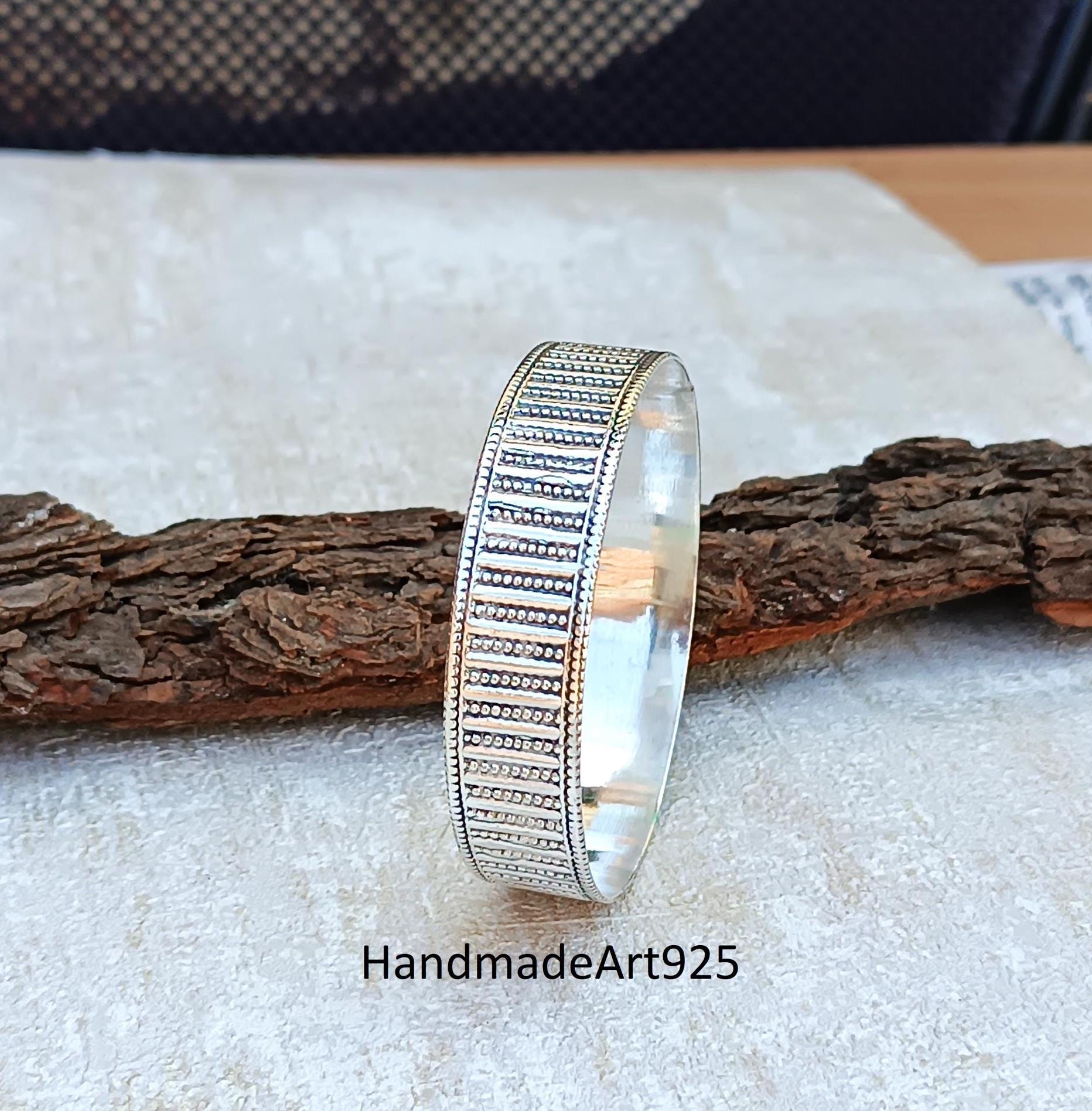 Handmade 925 Sterling Silver Bangle: Designer Wedding Jewelry - Etsy