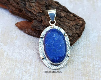 Jeweloporium Collana In Argento 925 Con Ciondolo In Pietra Naturale | Lapislazzuli, Ambra, Onice, Artigianale Indiana, Gioiello Boho Per Donna, Regalo Antiallergico