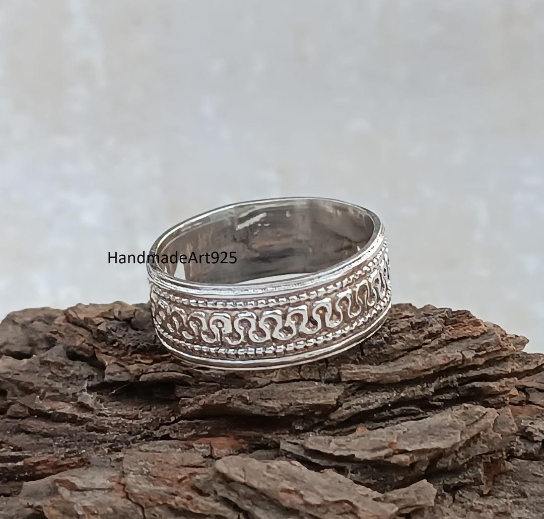 Wide Band Sterling Silver Ring: Handmade 925 Statement Jewelry - Etsy