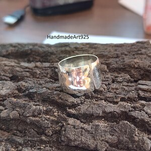 Sterling Silver Wide Band Ring: Handmade Statement Jewelry
