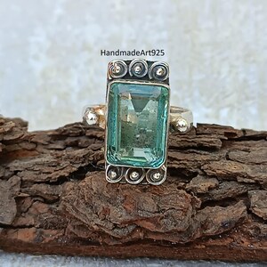 Handmade Aquamarine Sterling Silver Ring: Designer Gemstone Jewelry
