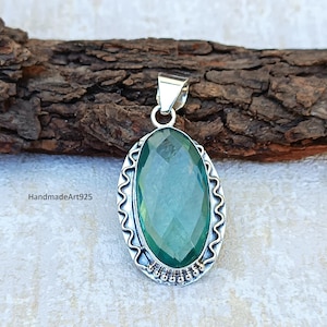 Handmade Aquamarine Pendant: Sterling Silver Necklace, March Birthstone