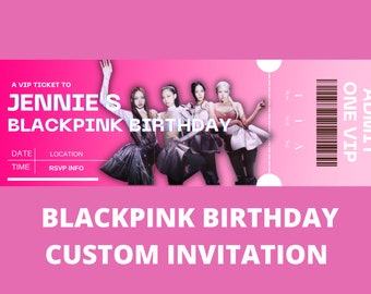 BlackPink Customized Birthday Ticket Invitation