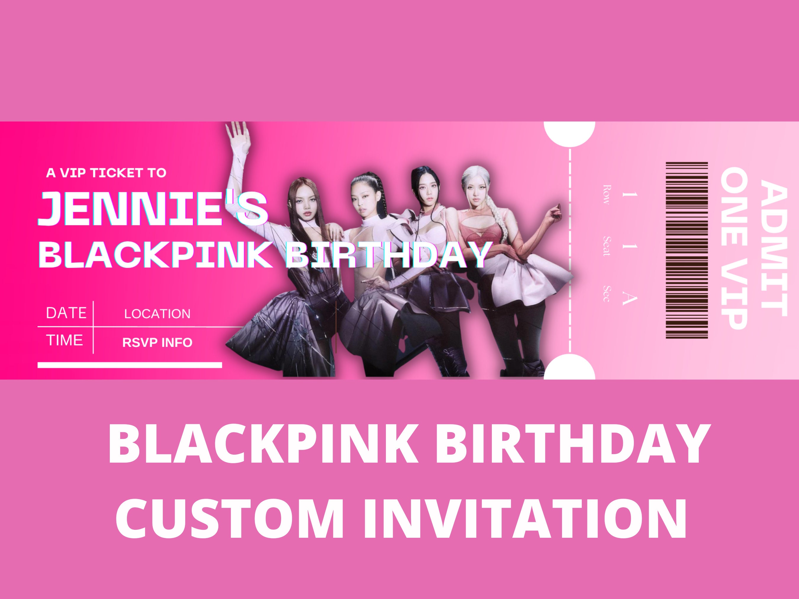 Blackpink Customized Birthday Ticket Invitation - Etsy