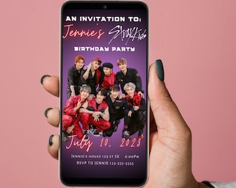 Stray Kids Custom Birthday Mobile Invitation