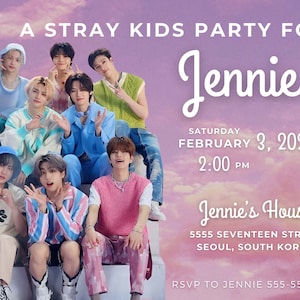Stray Kids individuelle niedliche Geburtstagseinladung