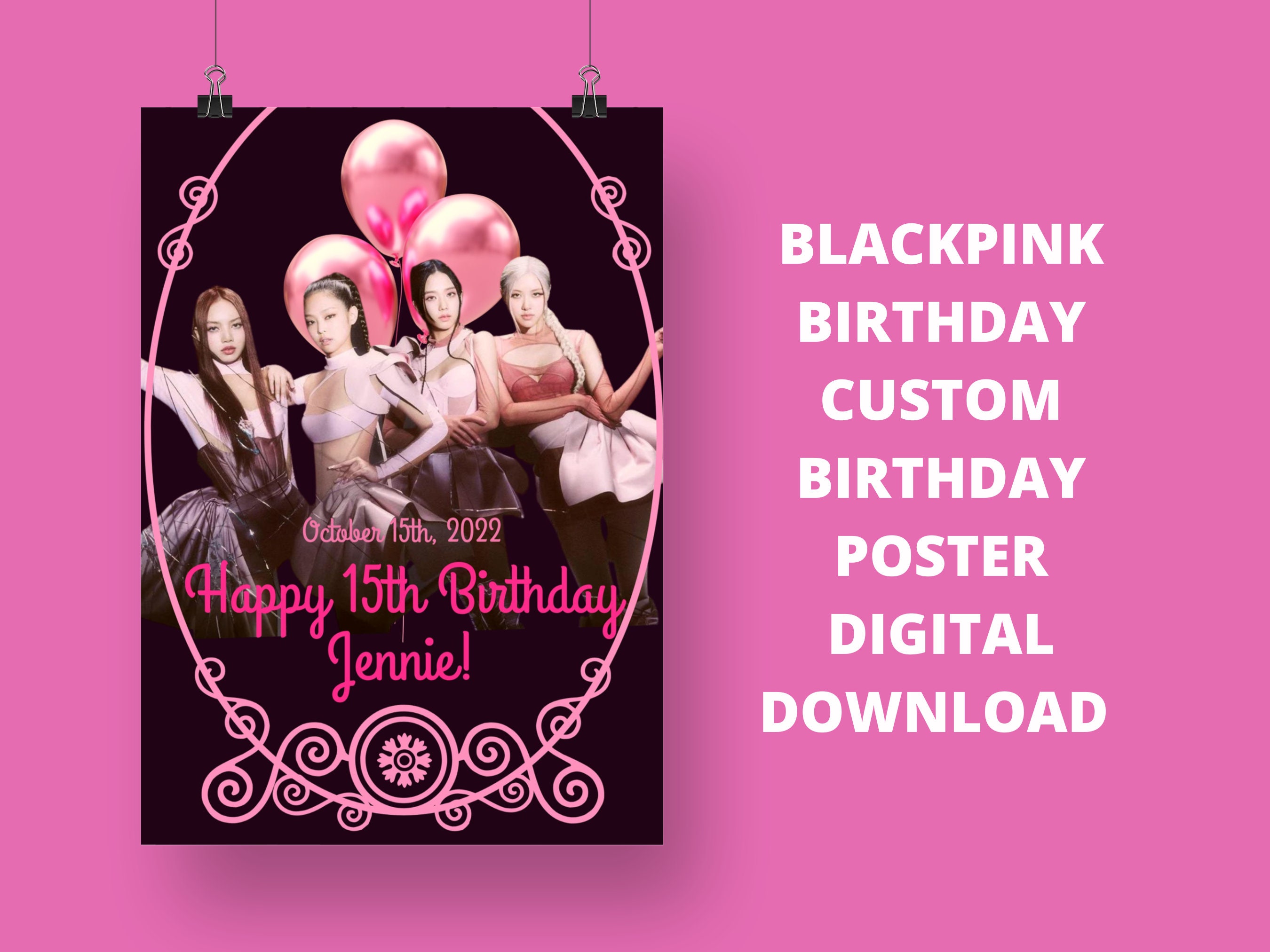 Blackpink Birthday Party Custom Poster Party Decoration - Etsy