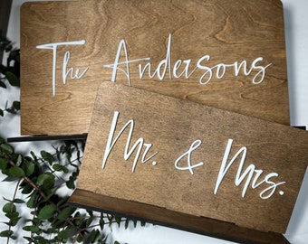 Wedding Sign Custom Wood Acrylic Head Table | Personalized Acrylic Wedding Sign | Mr. and Mrs. Sweetheart Table | 3D Signage | Wedding Decor