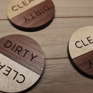 Clean Dirty Dishwasher Magnet, Wooden Engraved Kitchen Magnet, Housewarming, Realtor Gift, Home Decor