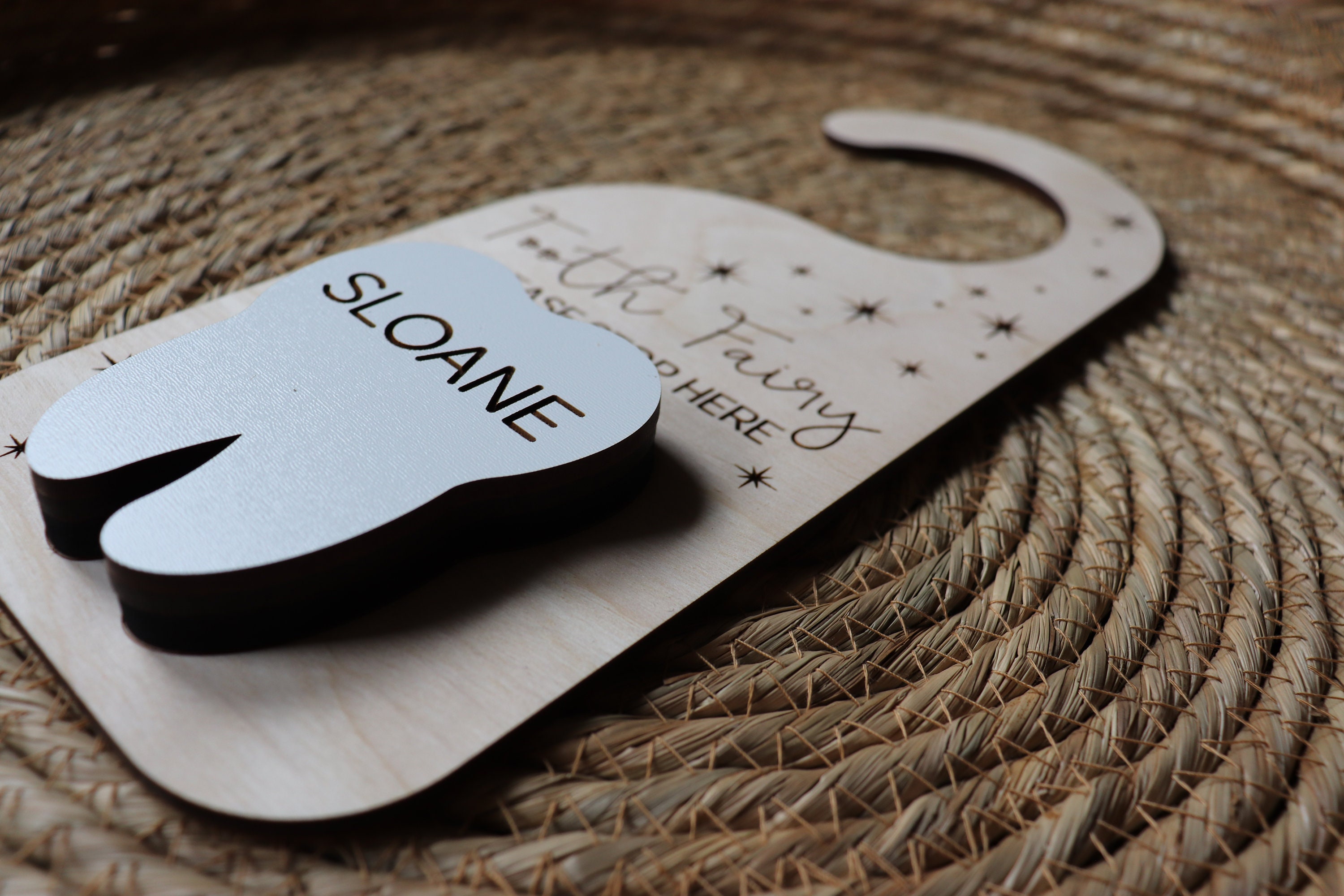 Tooth Fairy Door Hanger Personalized | Custom Money Tooth Holder - Etsy